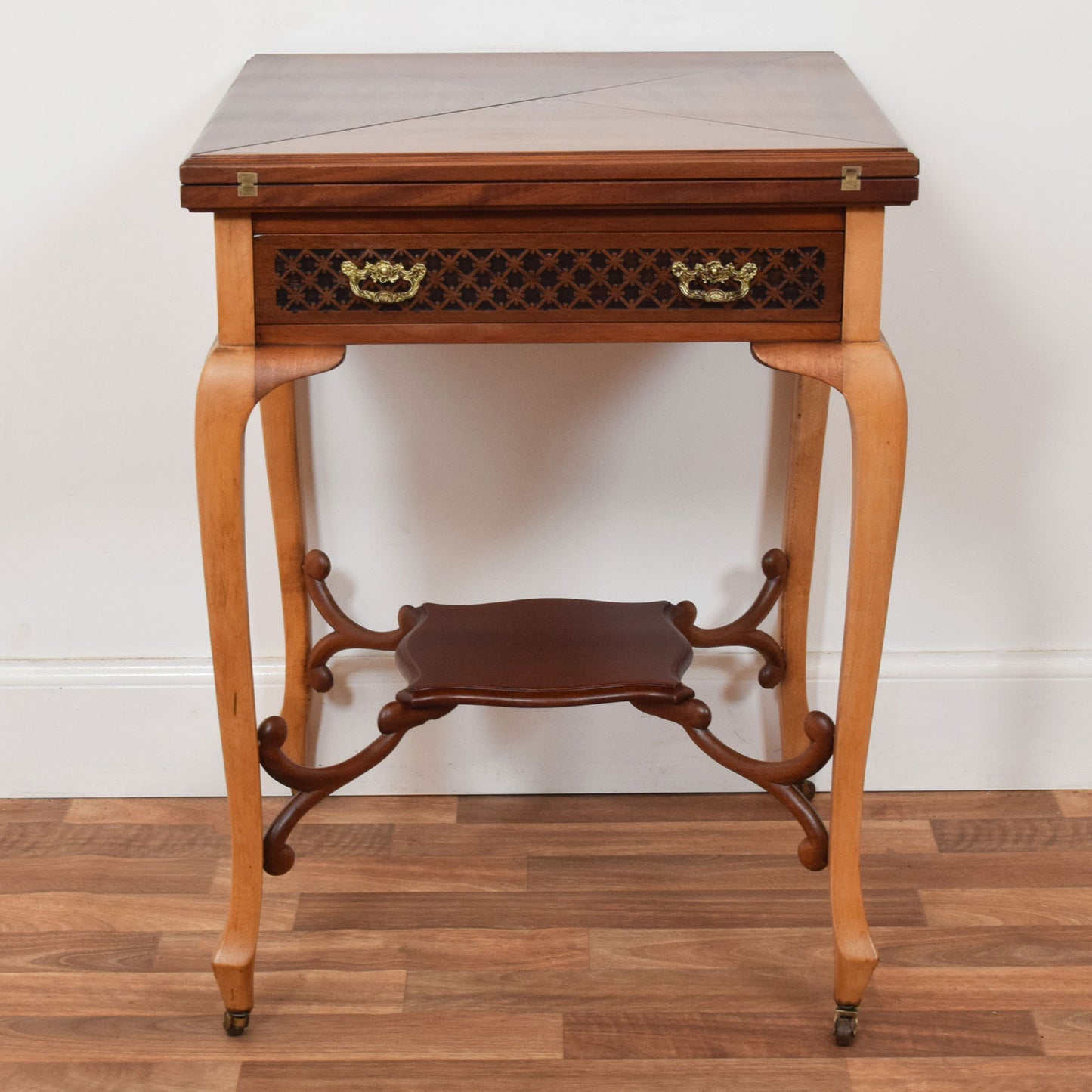 Mahogany Fold-Out Bridge Table
