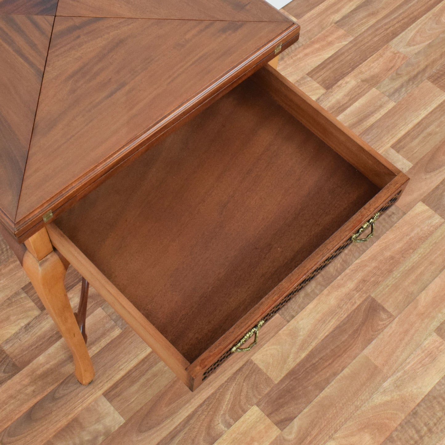Mahogany Fold-Out Bridge Table