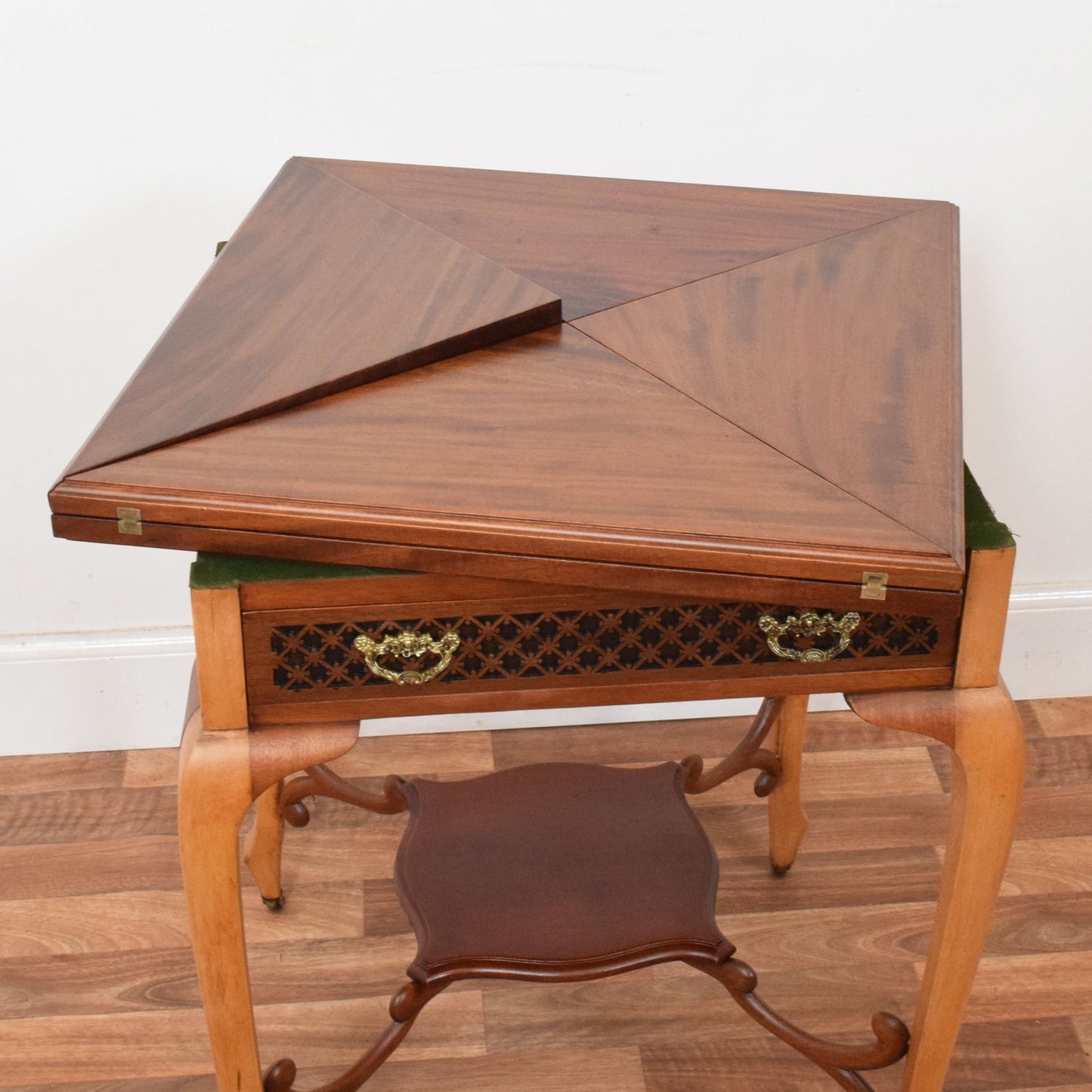 Mahogany Fold-Out Bridge Table