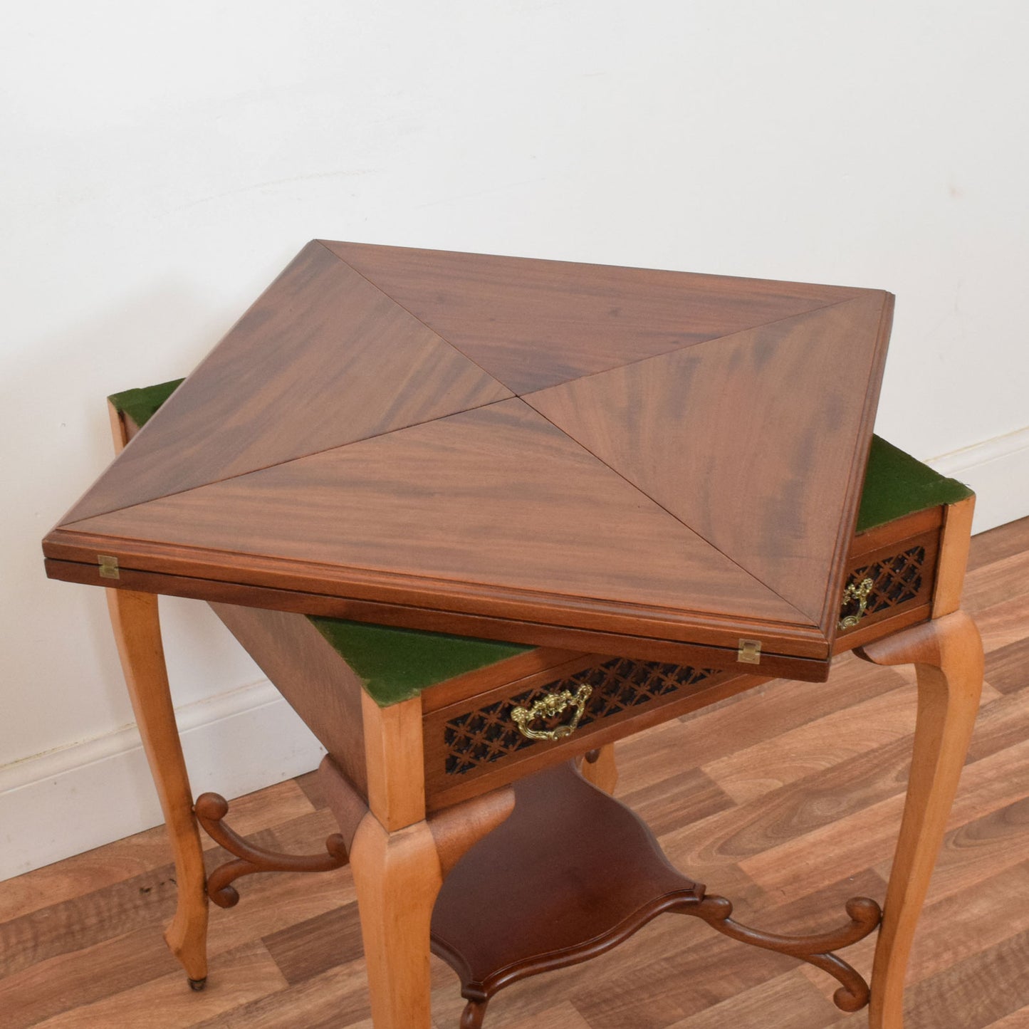 Mahogany Fold-Out Bridge Table