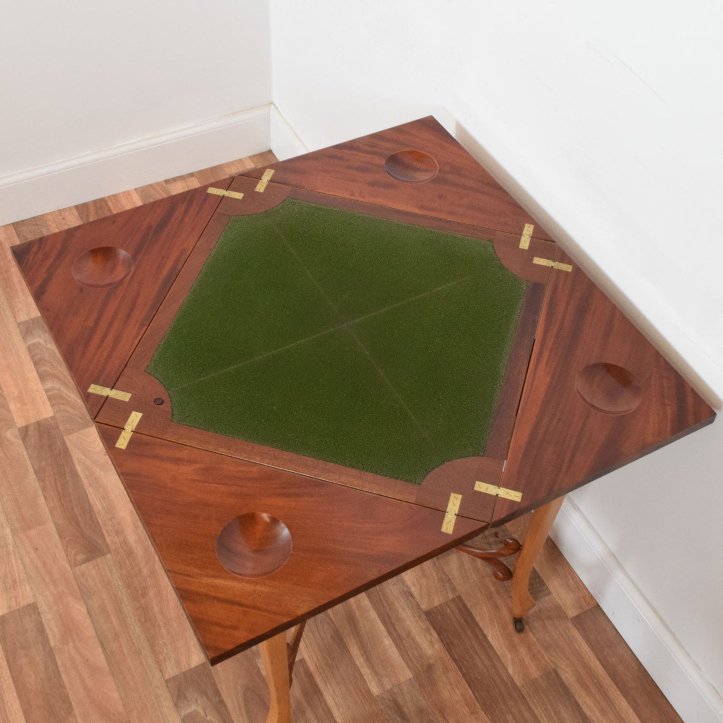 Mahogany Fold-Out Bridge Table