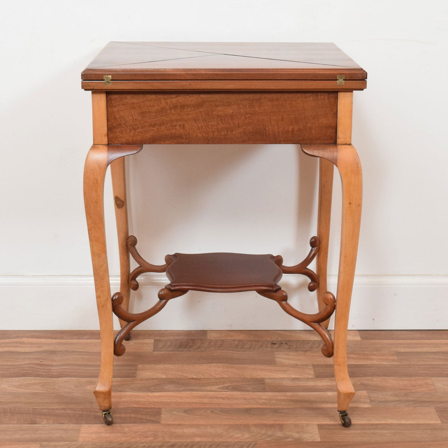 Mahogany Fold-Out Bridge Table