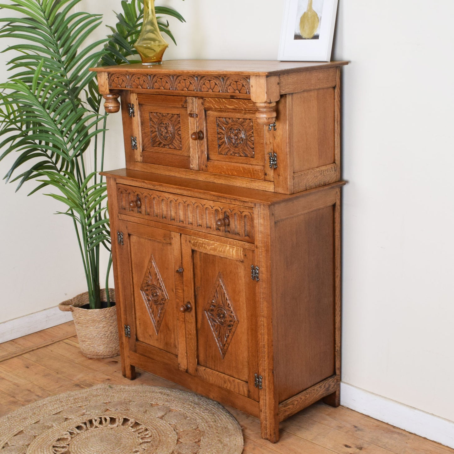 Carved Oak Court Cabinet