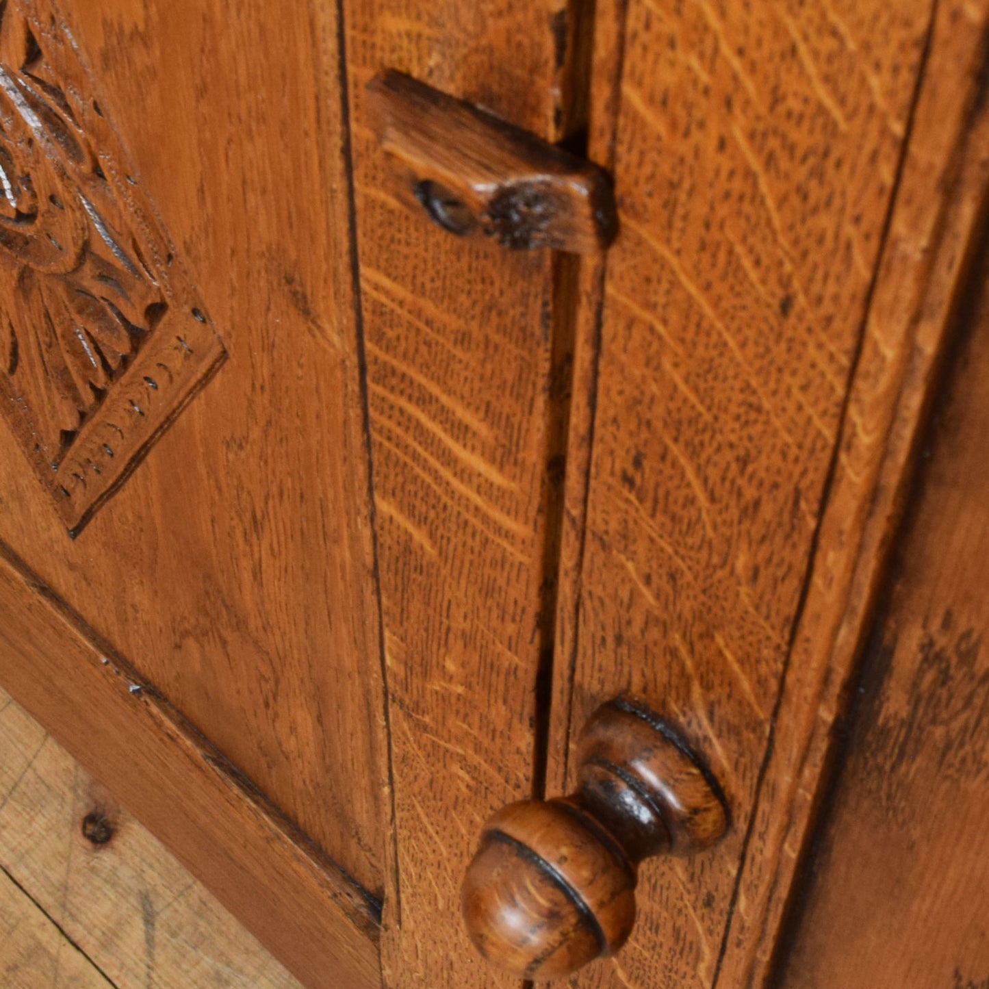 Carved Oak Court Cabinet