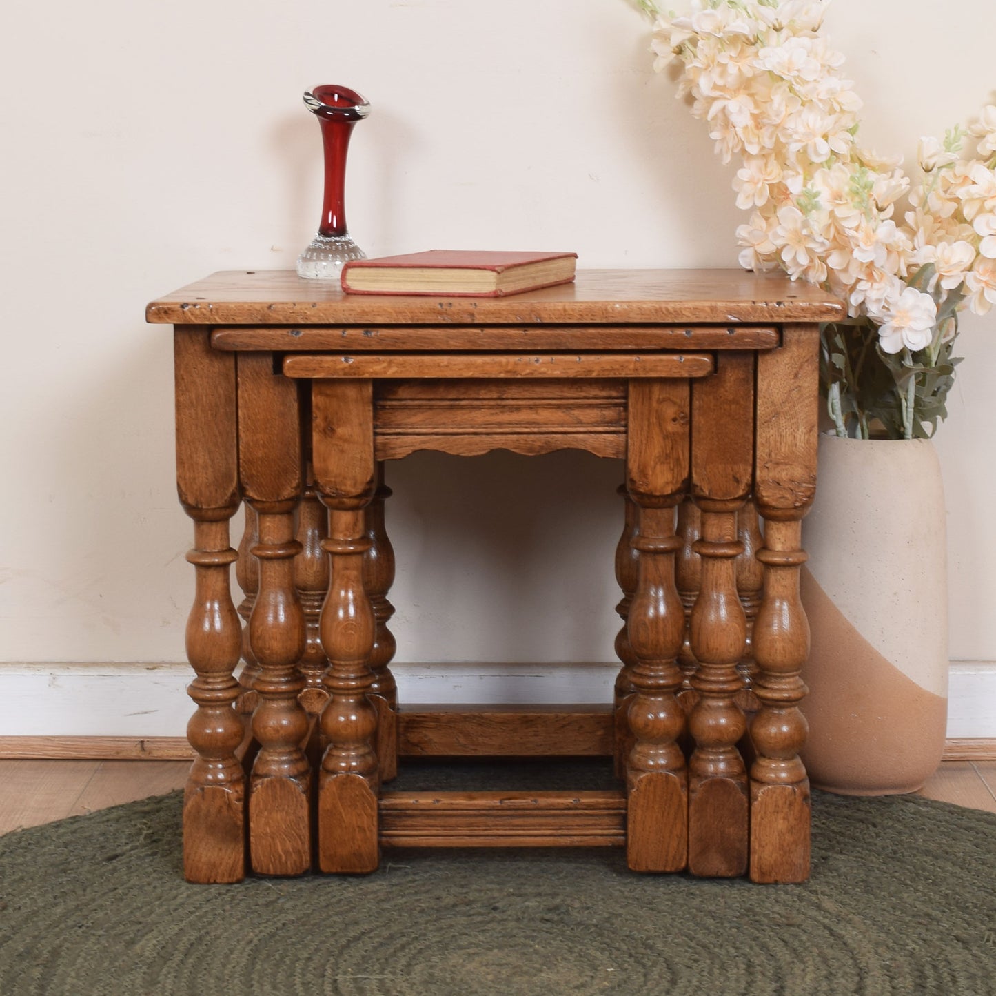 Solid Oak Nest Of Tables