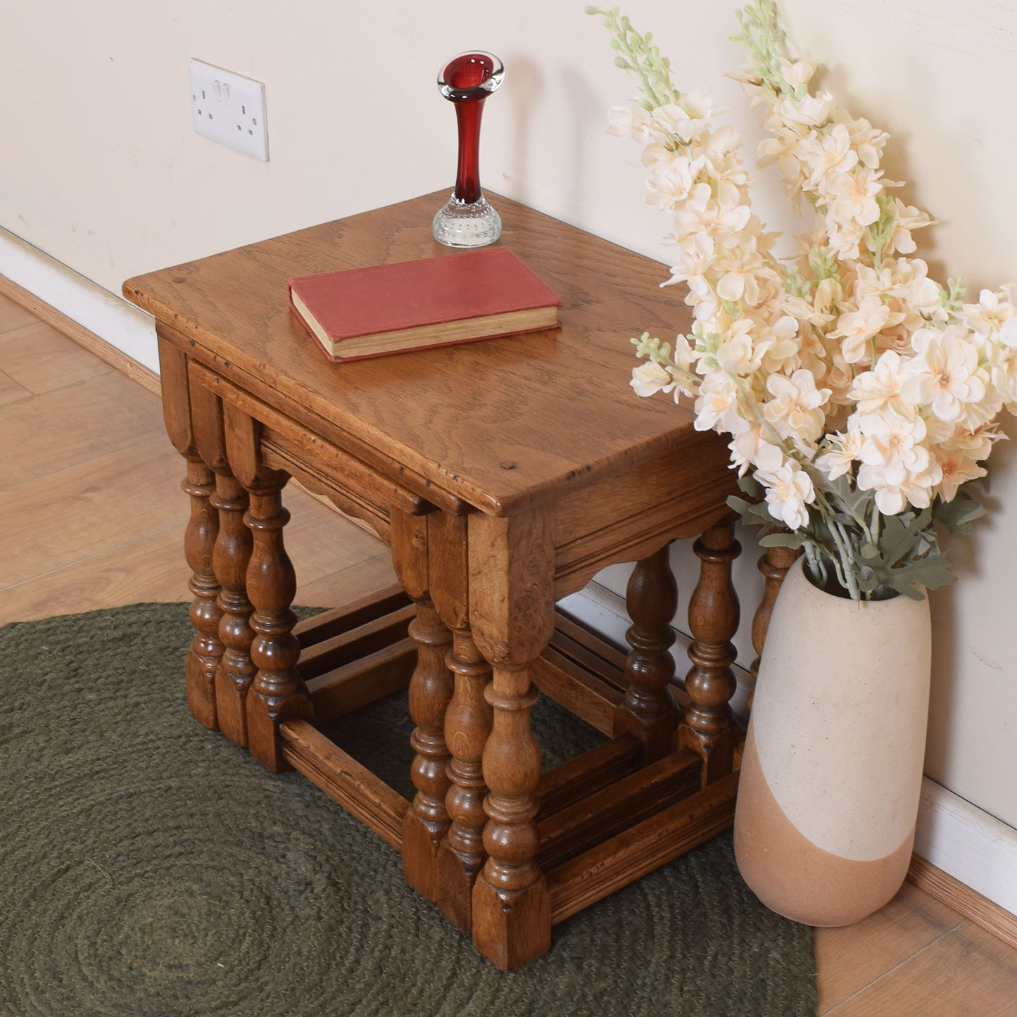 Solid Oak Nest Of Tables
