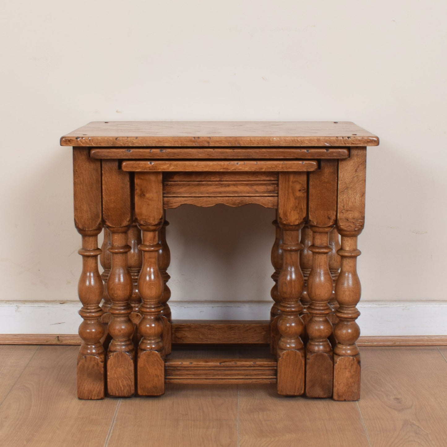 Solid Oak Nest Of Tables