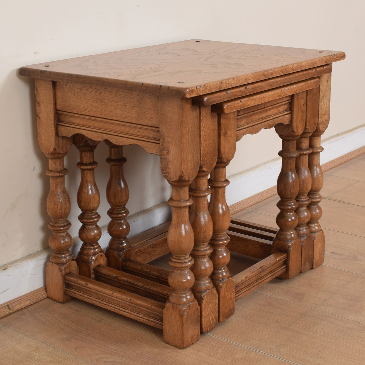 Solid Oak Nest Of Tables