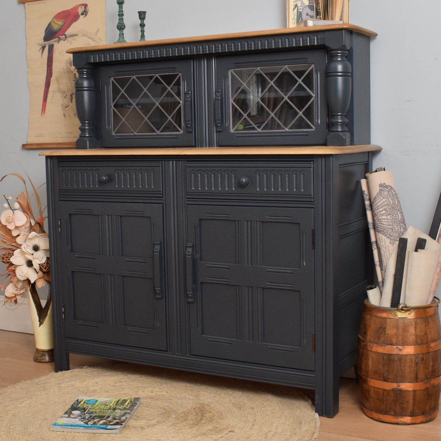 Painted Glazed Court Cabinet