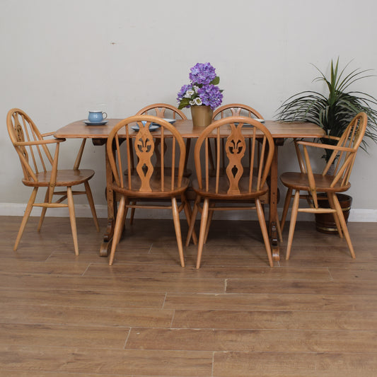 Restored Ercol Table and Six Chairs