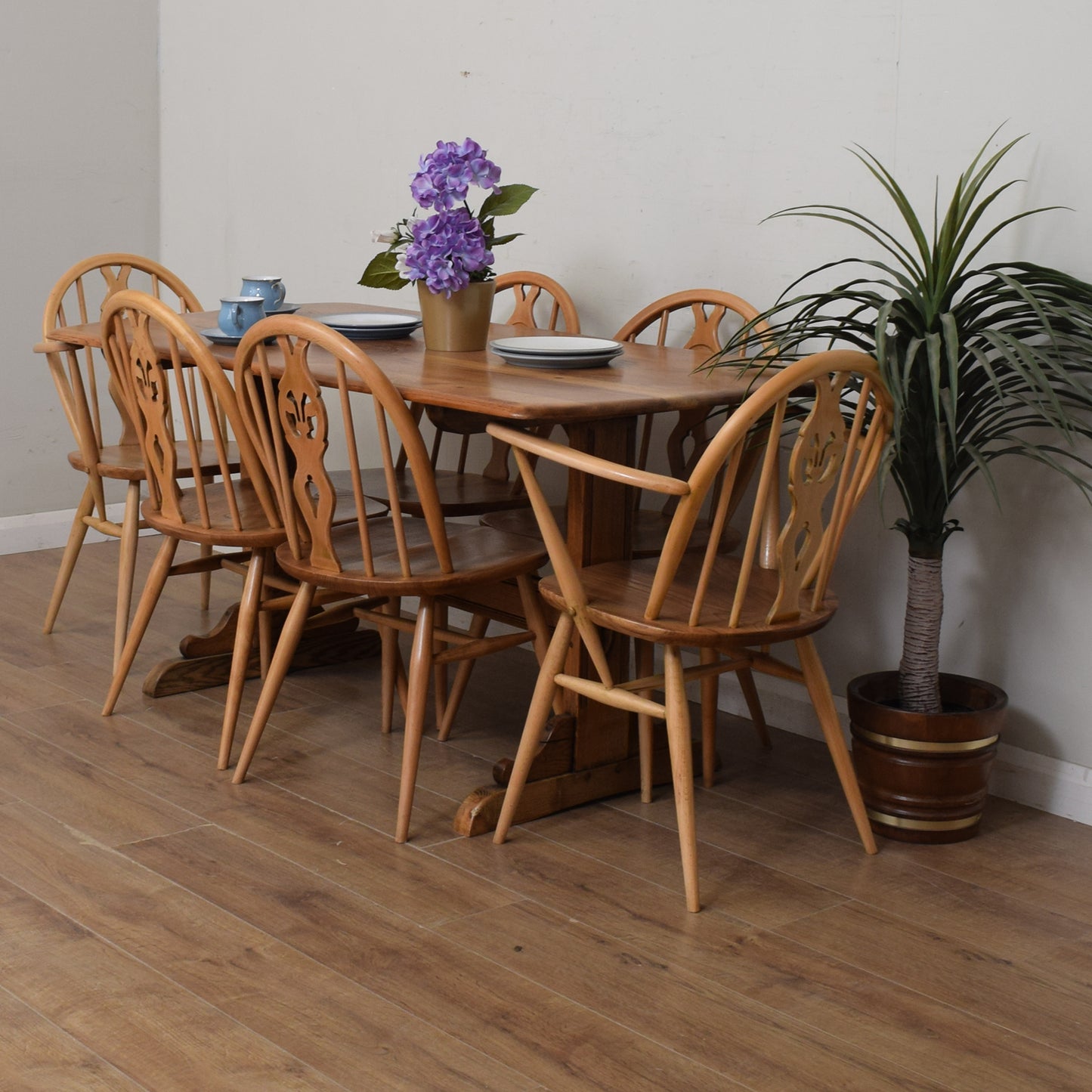 Restored Ercol Table and Six Chairs