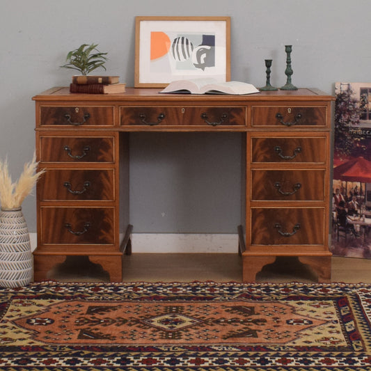 Leather-Top Pedestal Desk