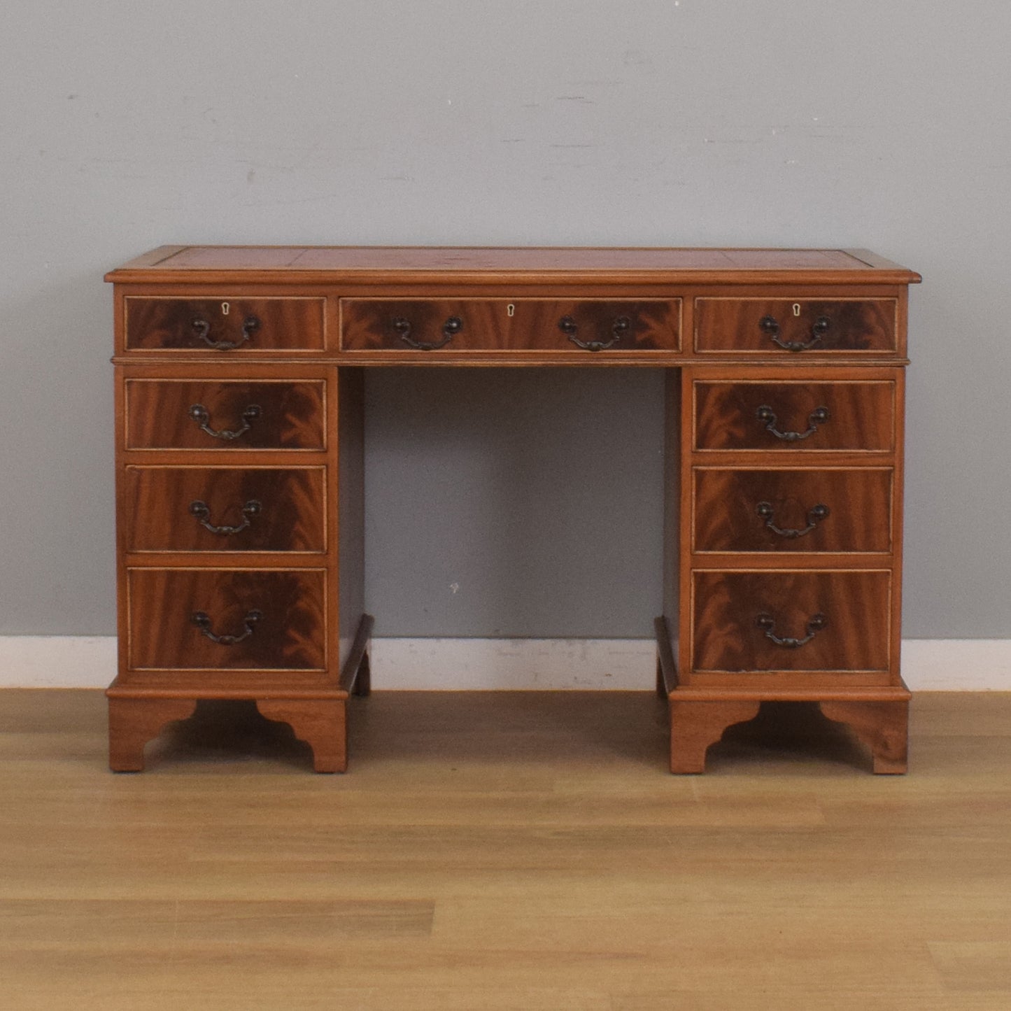 Leather-Top Pedestal Desk