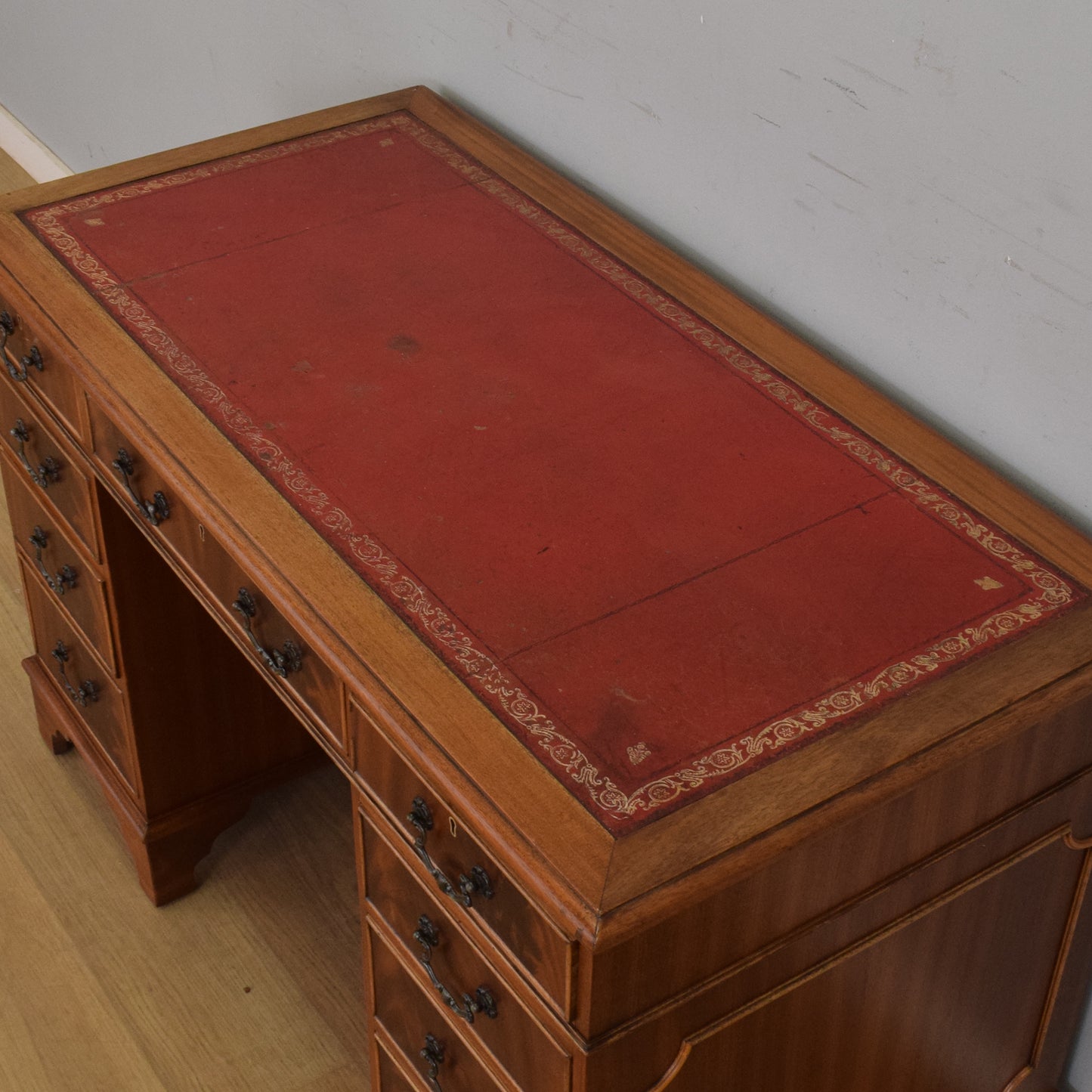 Leather-Top Pedestal Desk