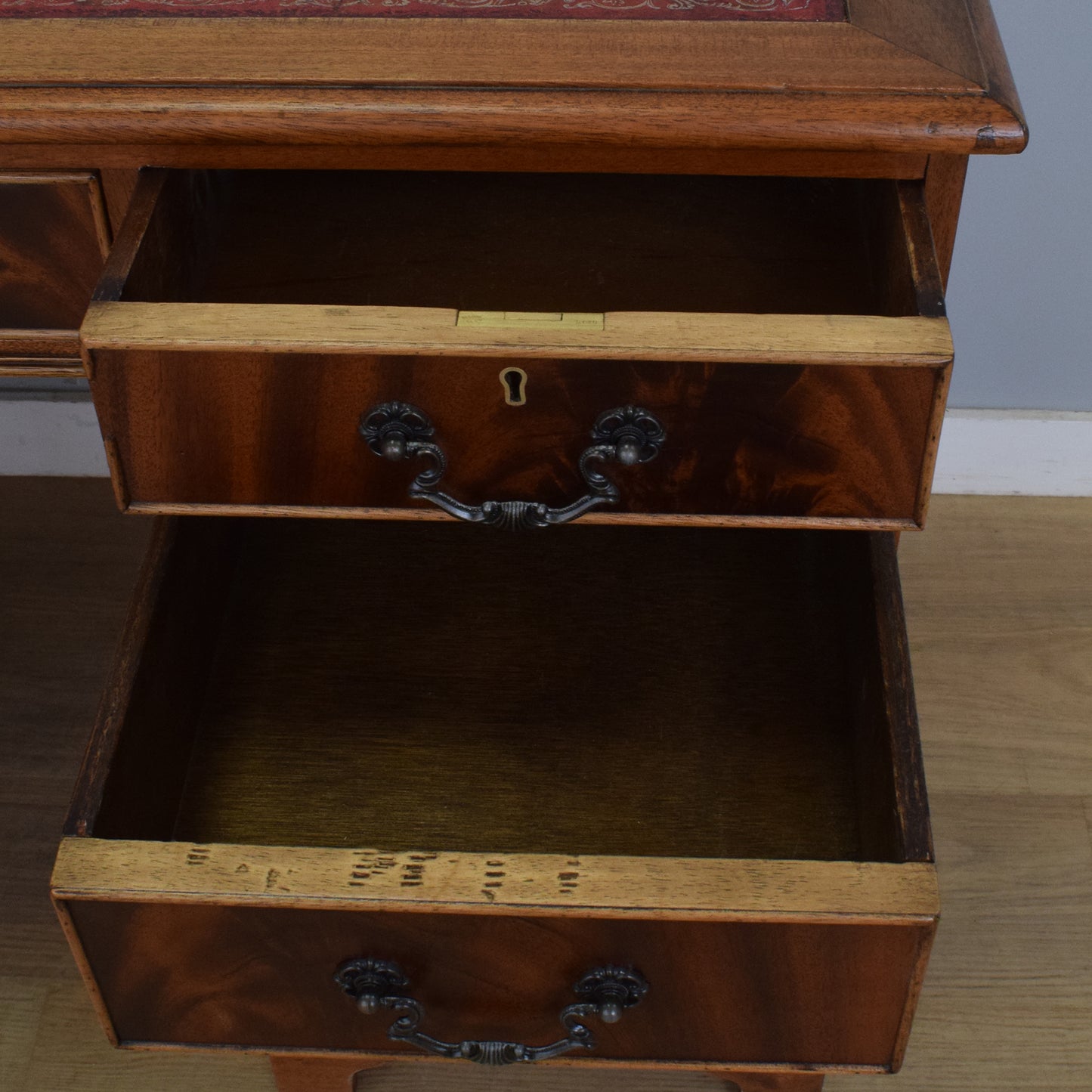 Leather-Top Pedestal Desk