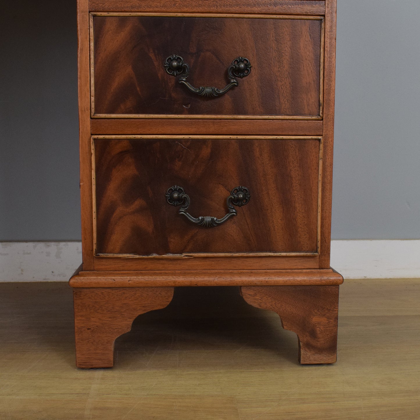 Leather-Top Pedestal Desk