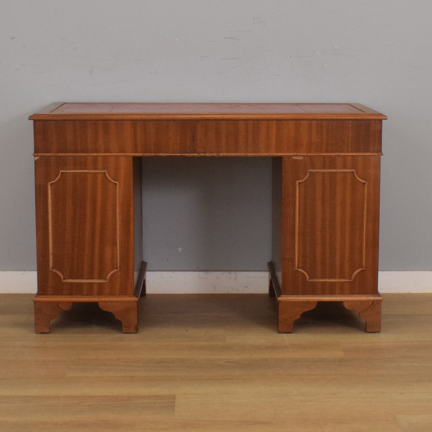 Leather-Top Pedestal Desk