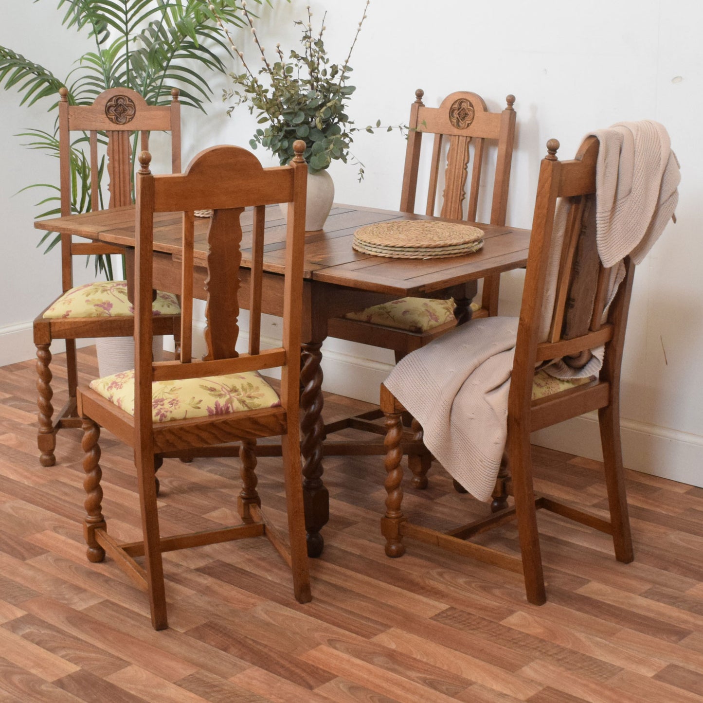 Barley Twist Table and Four Chairs