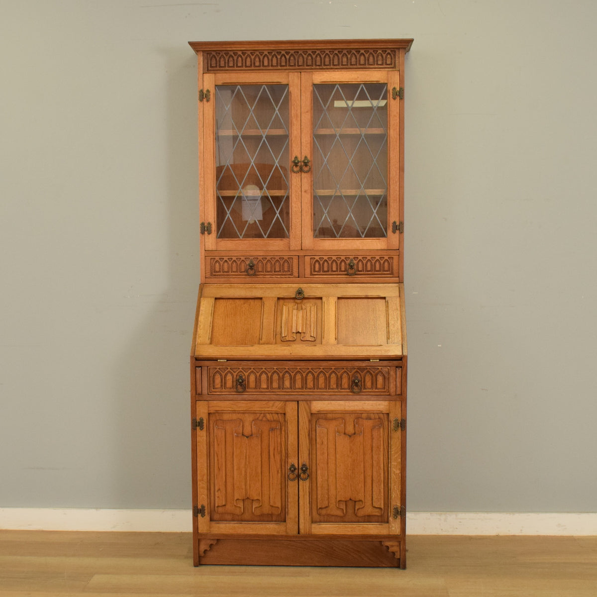 Lead-Glazed Bureau Bookcase