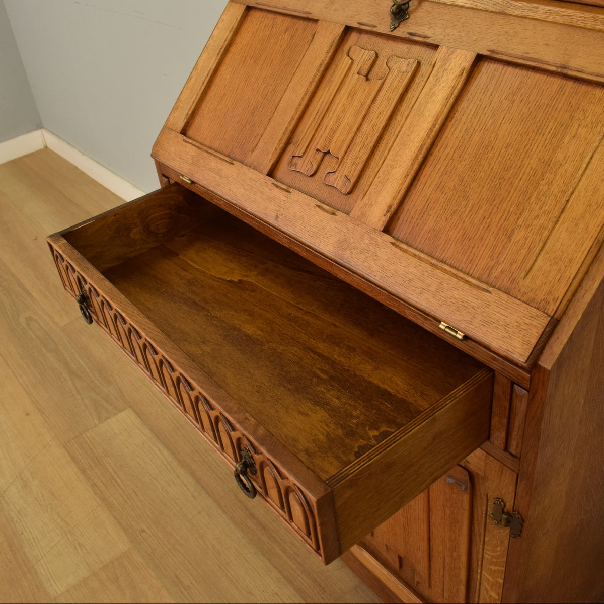 Lead-Glazed Bureau Bookcase