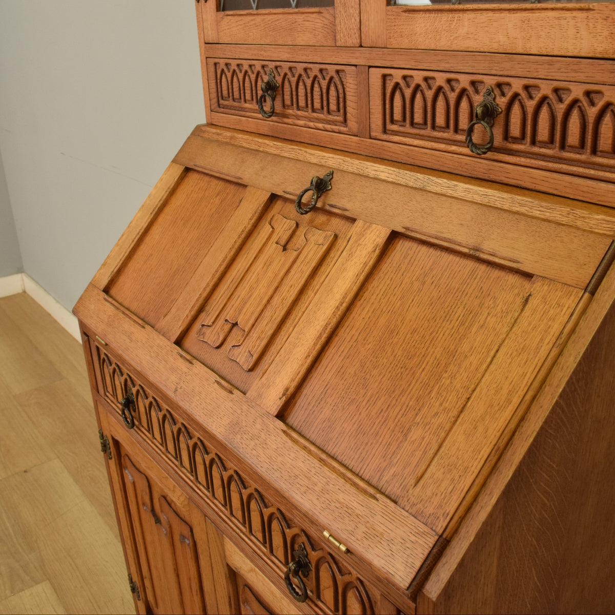 Lead-Glazed Bureau Bookcase