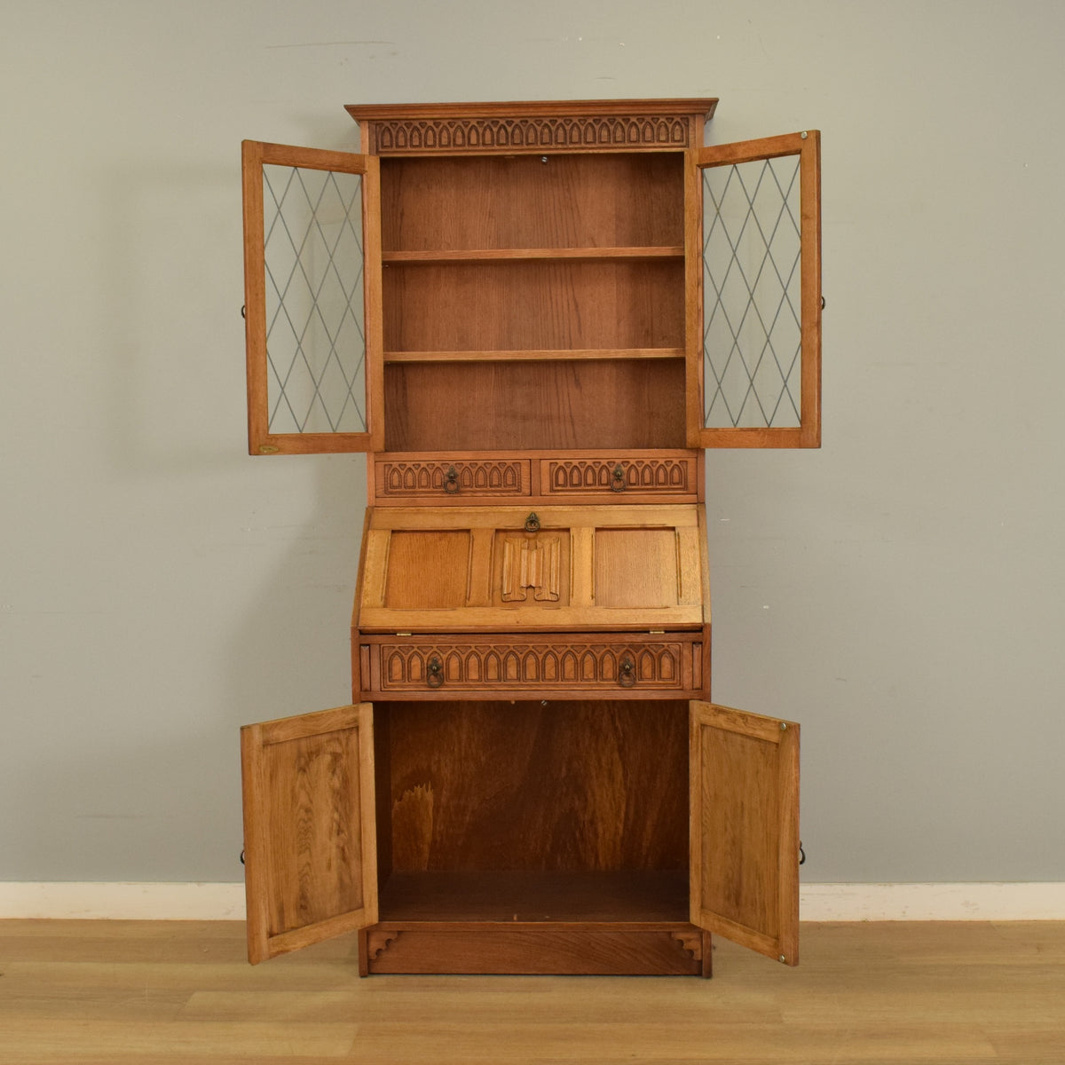 Lead-Glazed Bureau Bookcase