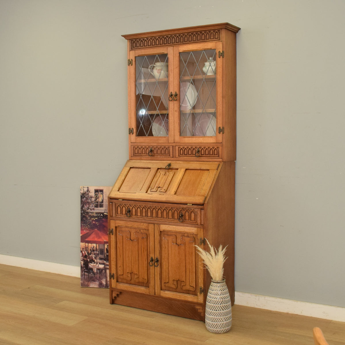 Lead-Glazed Bureau Bookcase