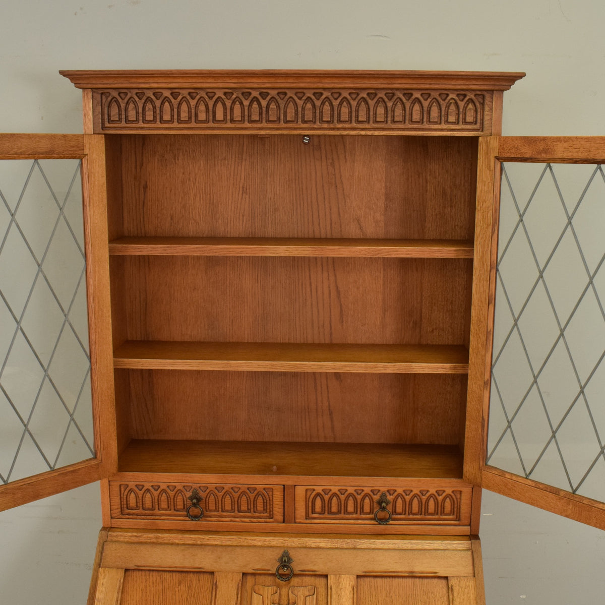 Lead-Glazed Bureau Bookcase