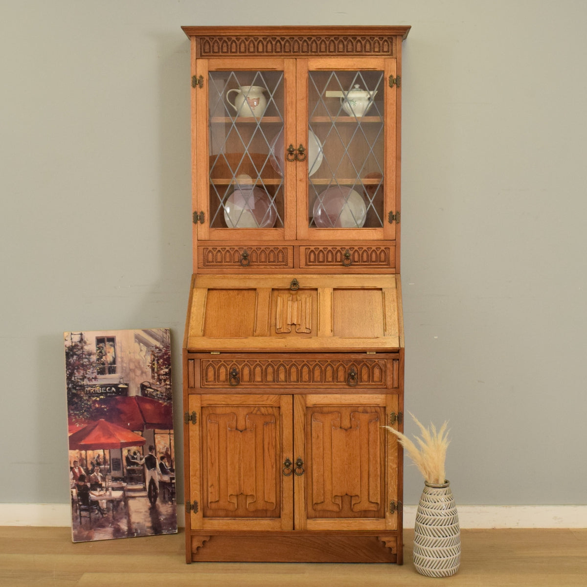 Lead-Glazed Bureau Bookcase