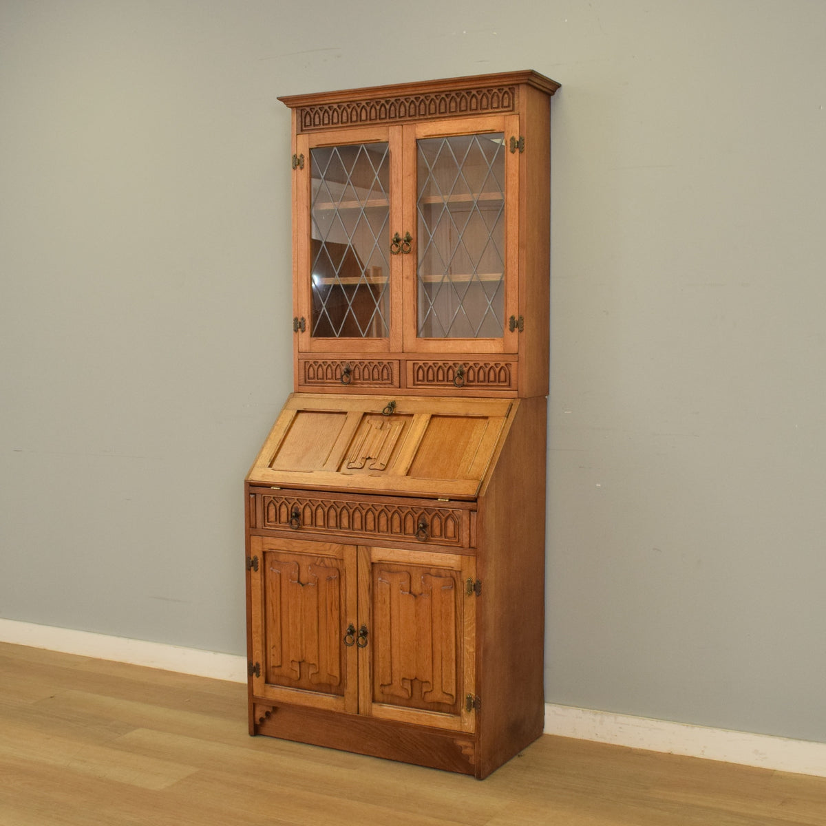 Lead-Glazed Bureau Bookcase