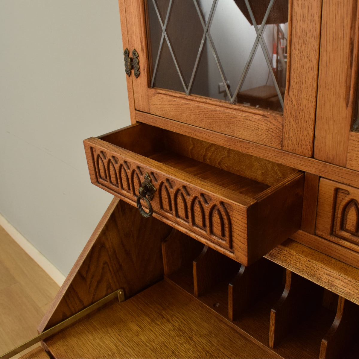 Lead-Glazed Bureau Bookcase