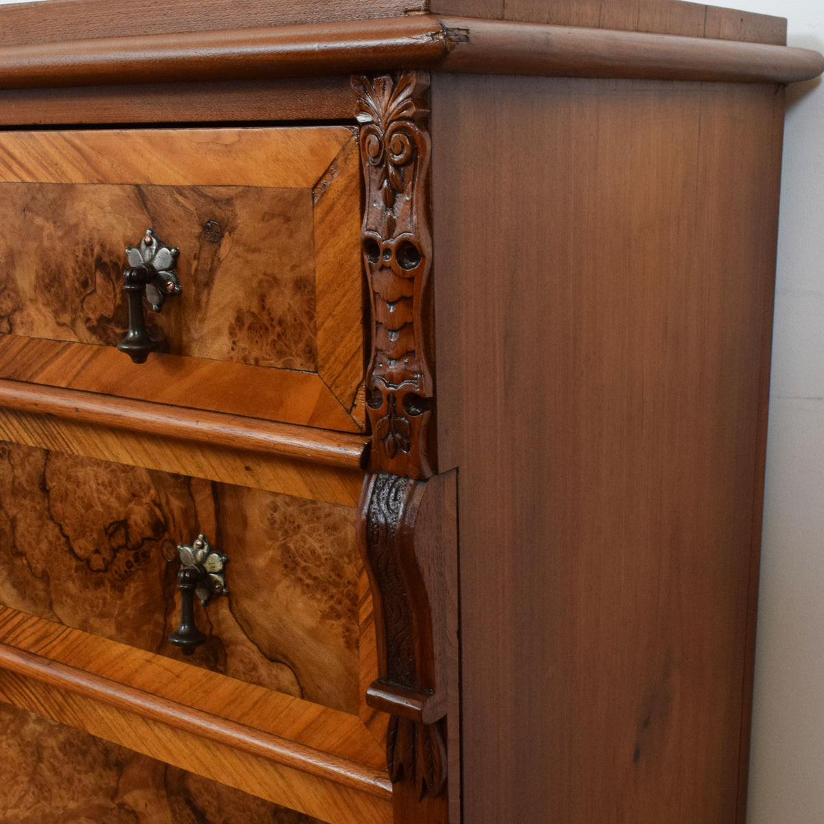 Carved Walnut Chest of Drawers