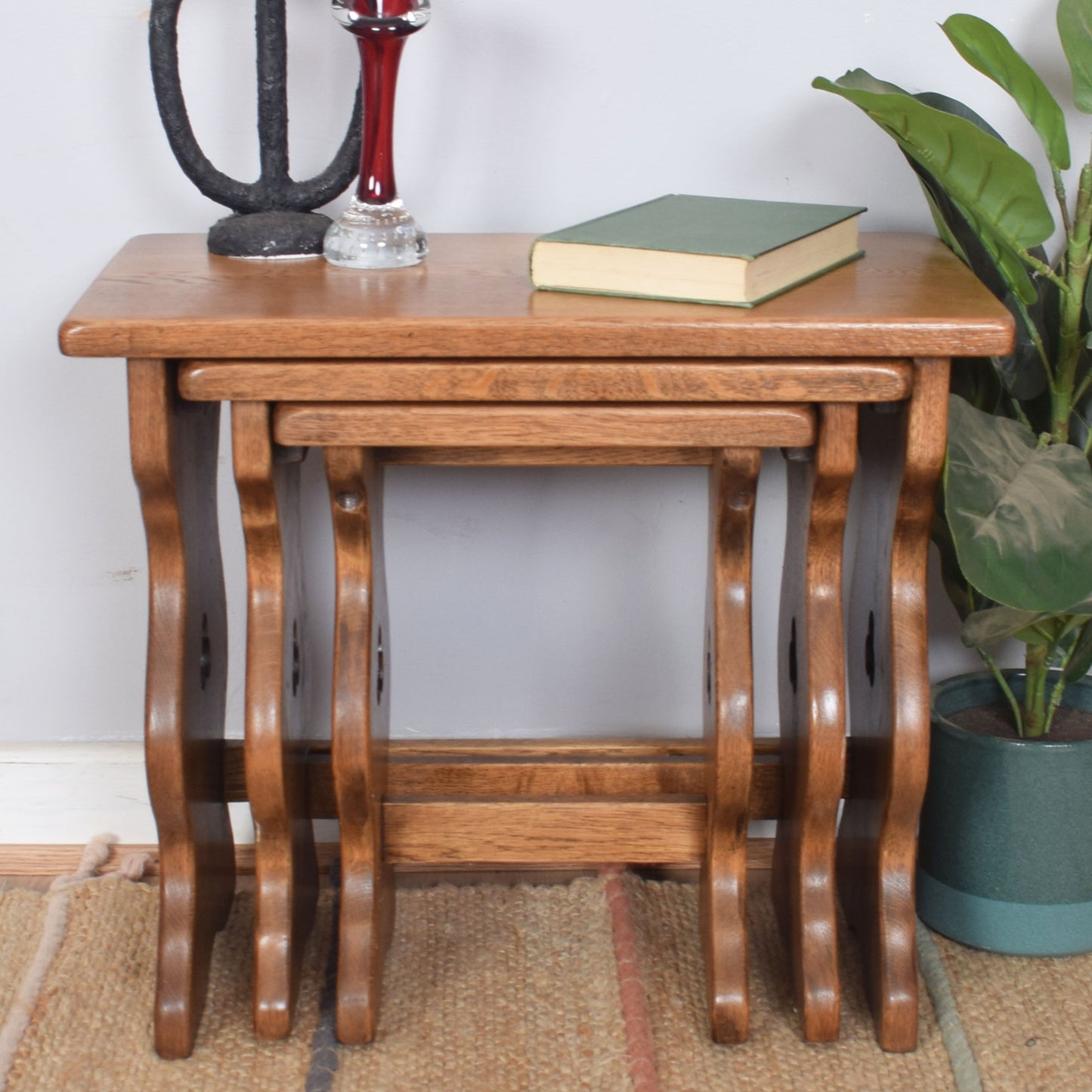 Oak Nest of Three Tables