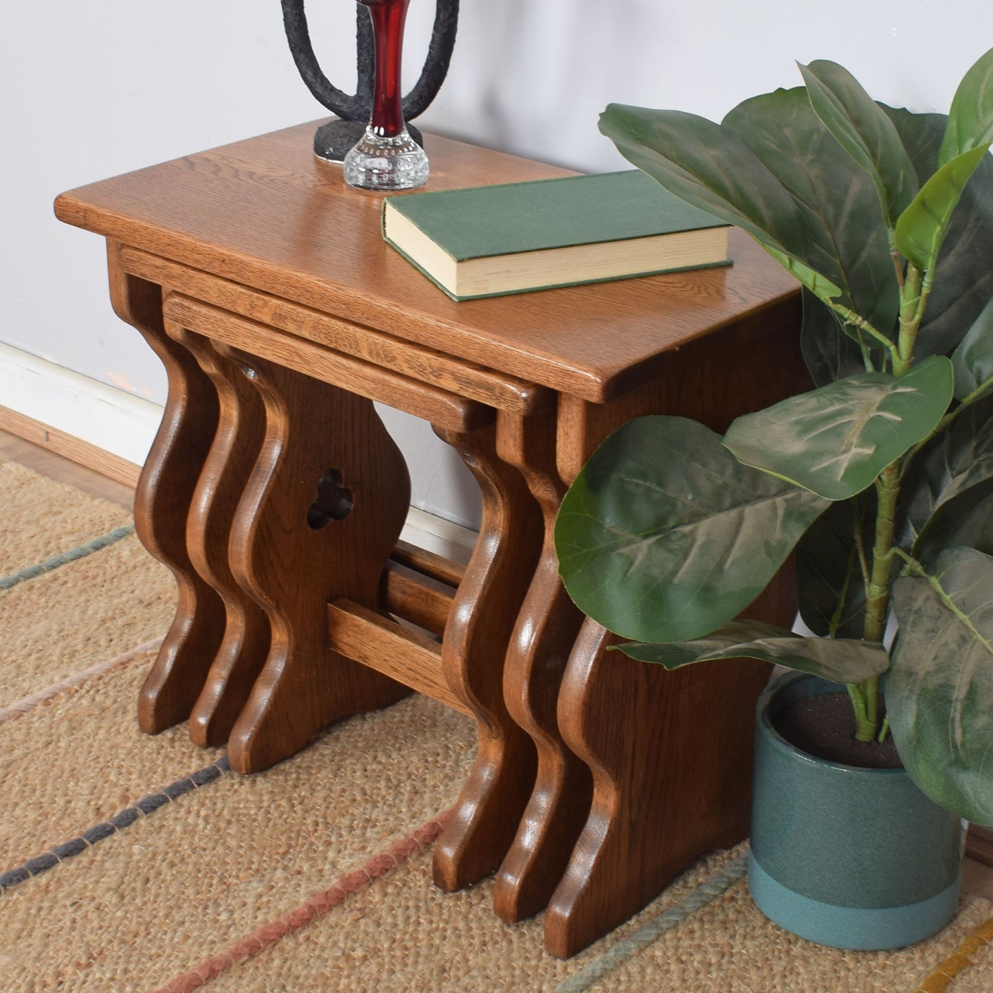 Oak Nest of Three Tables