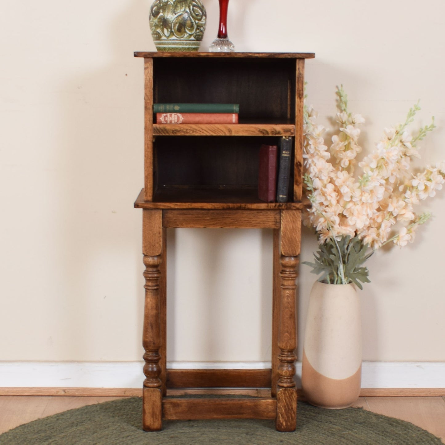 Tall Oak Bedside Cabinet.