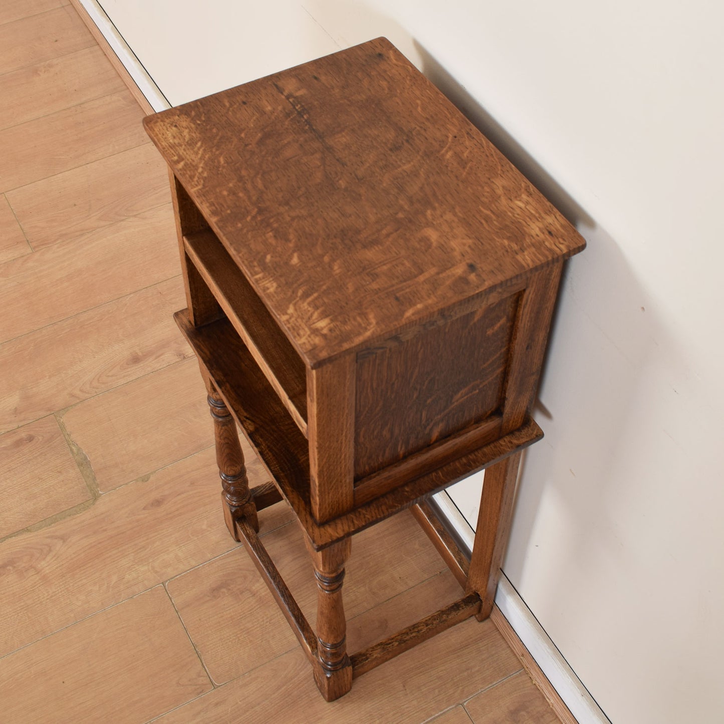 Tall Oak Bedside Cabinet.