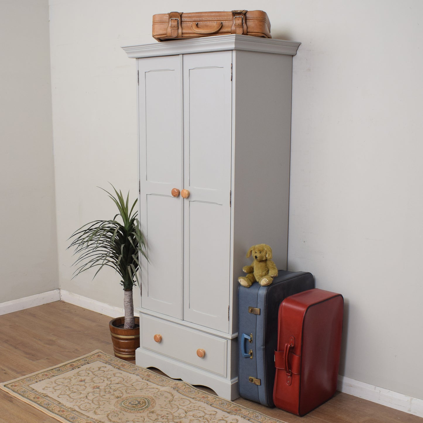 Painted Pine Double Wardrobe