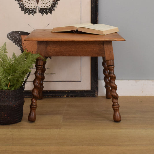 Oak Barley-Twist Side Table