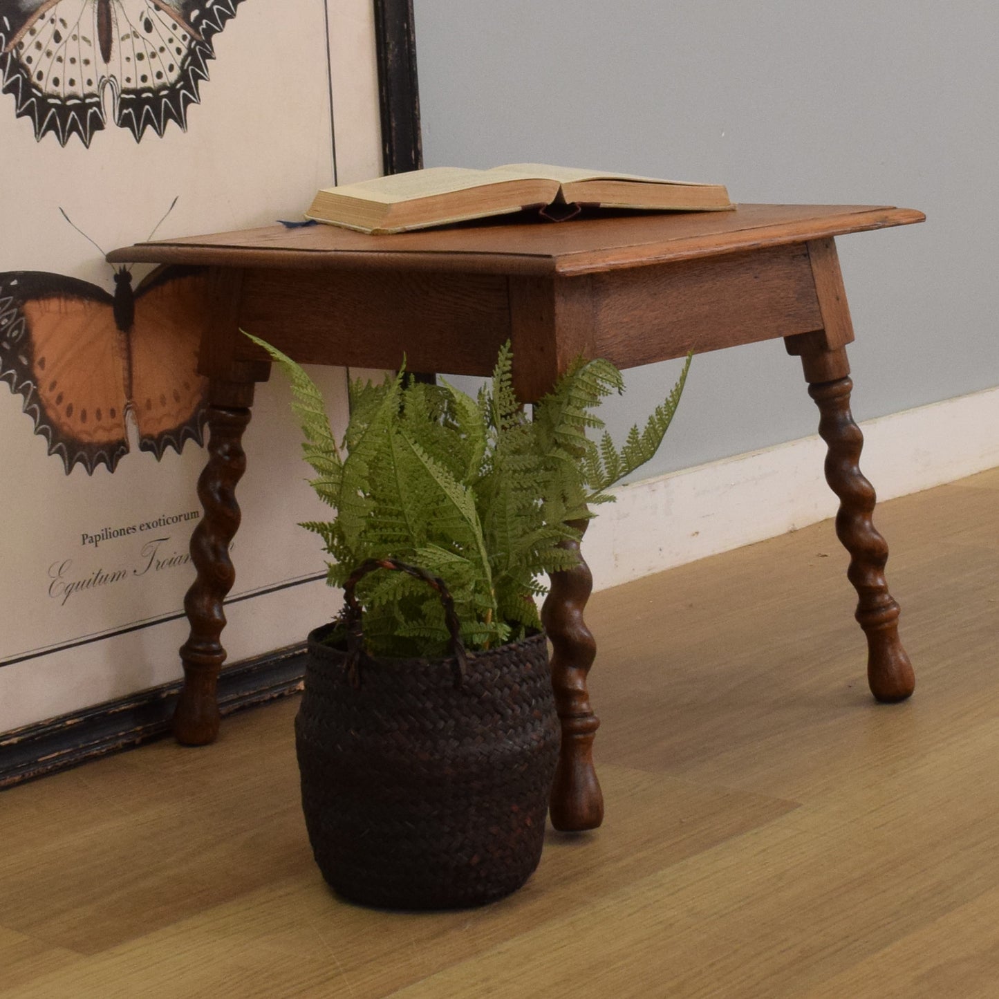 Oak Barley-Twist Side Table