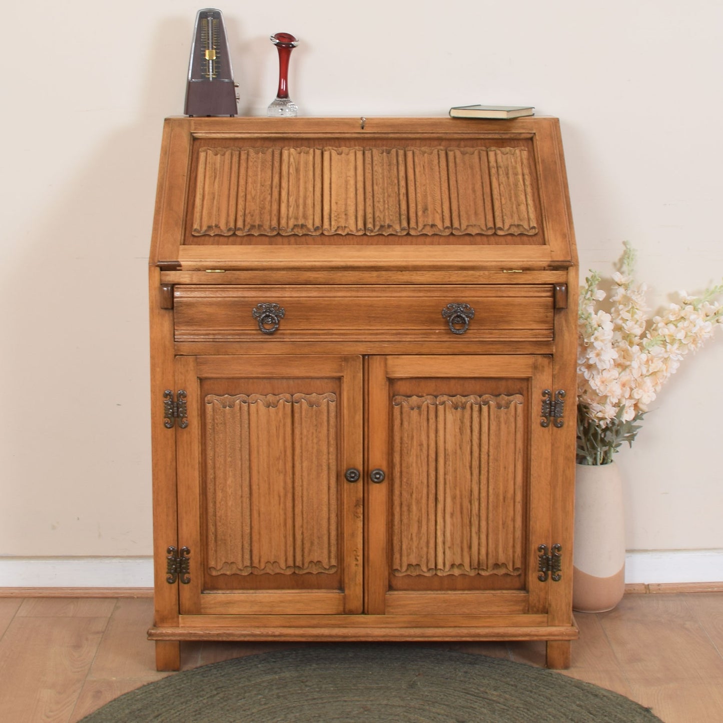 Old Charm Linenfold Bureau