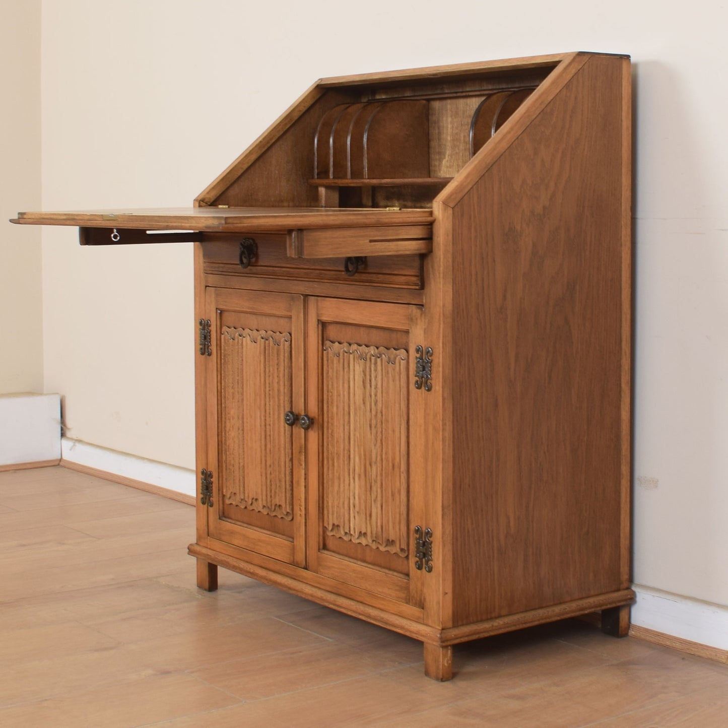 Old Charm Linenfold Bureau