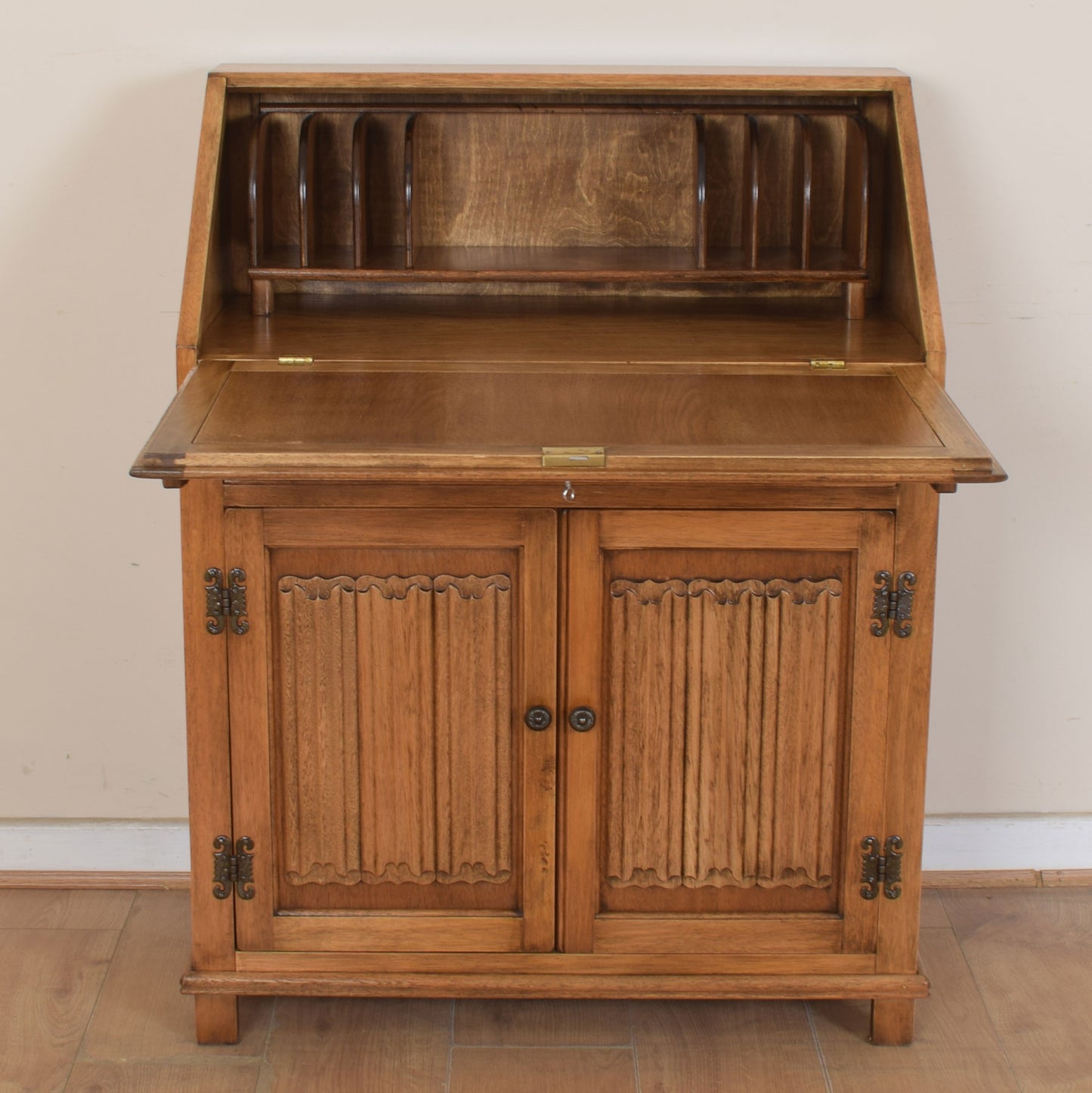 Old Charm Linenfold Bureau