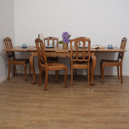 Extendable French Dining Table & Six Chairs