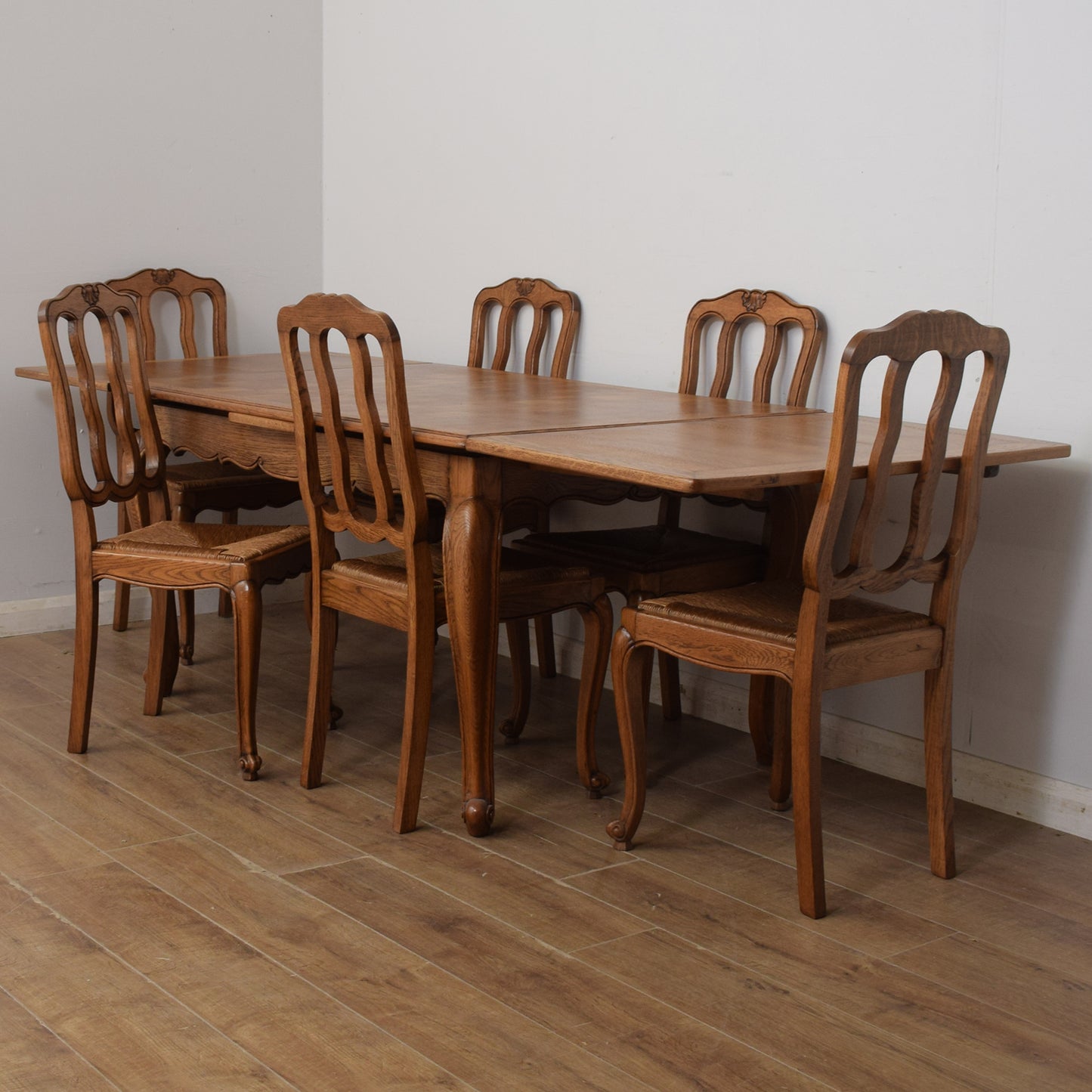 Extendable French Dining Table & Six Chairs