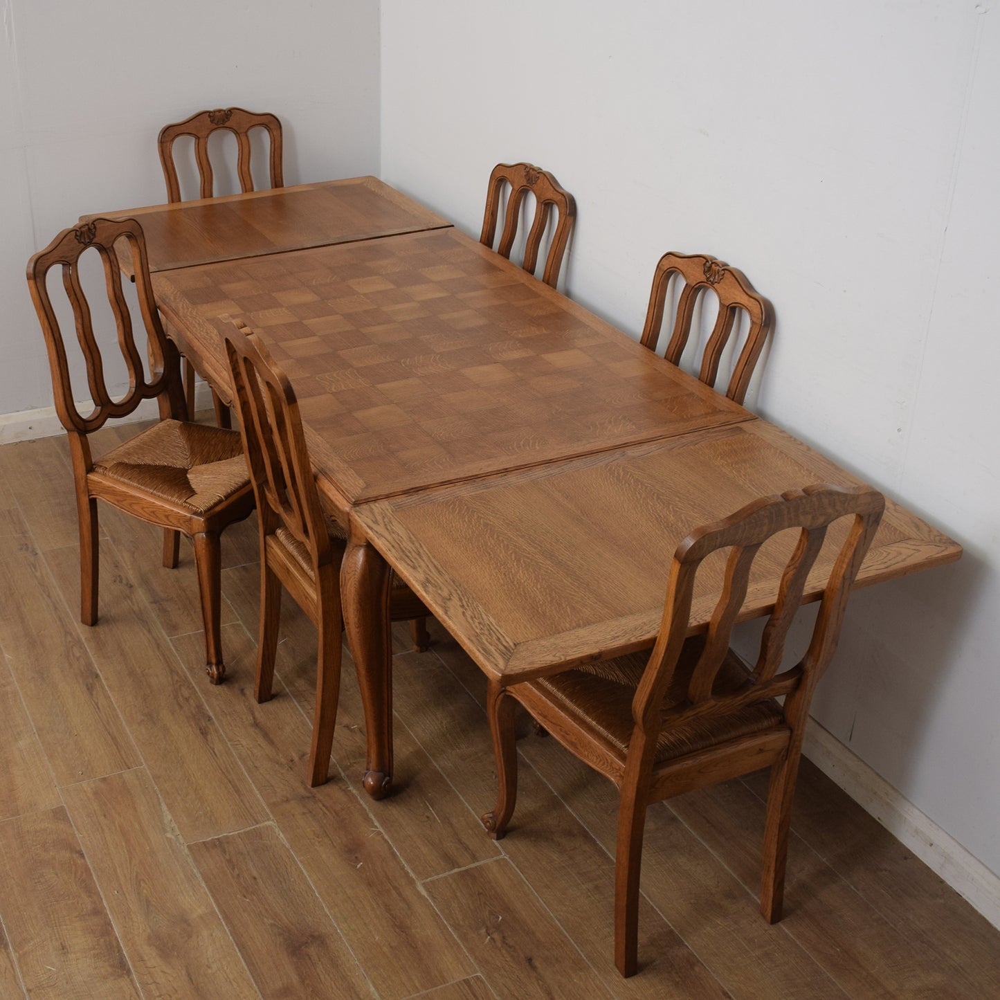 Extendable French Dining Table & Six Chairs