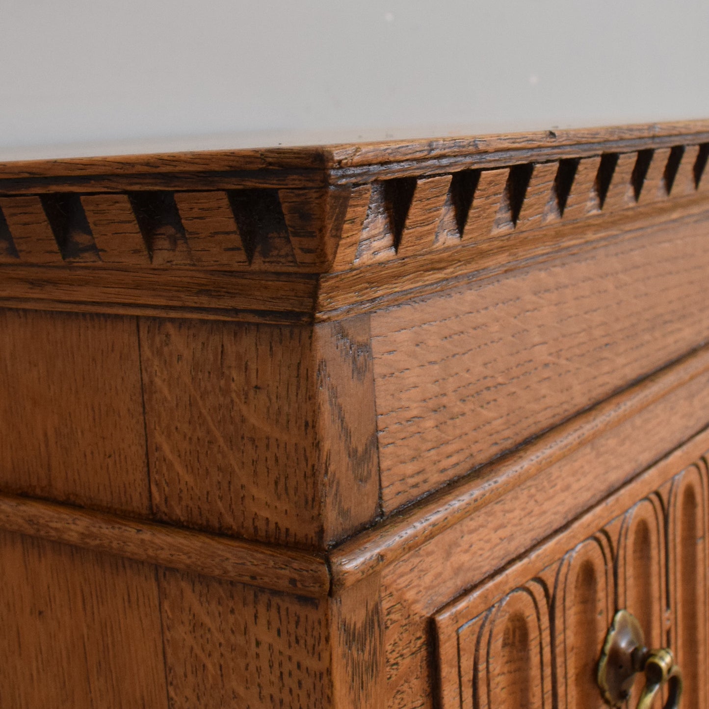 Refinished Oak and Walnut Chest of Drawers