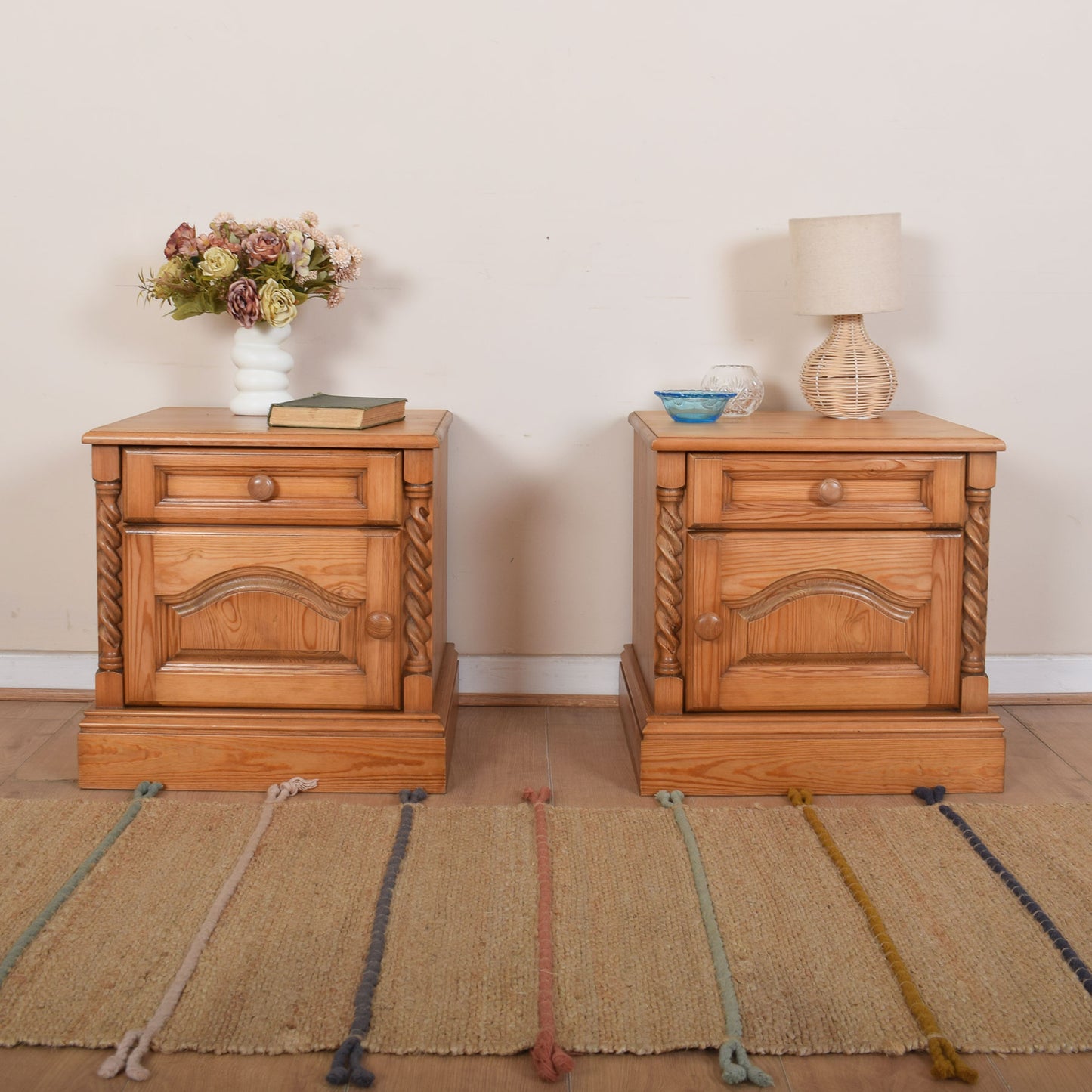 Pair of Pine Bedsides