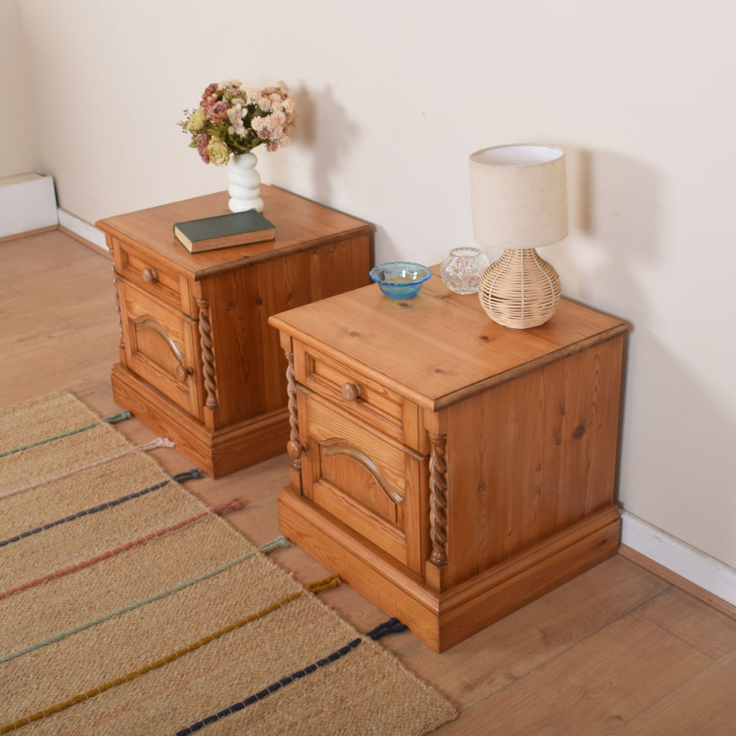 Pair of Pine Bedsides