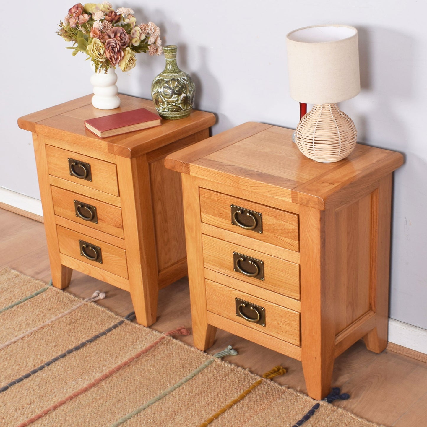 Pair of Oak Bedsides