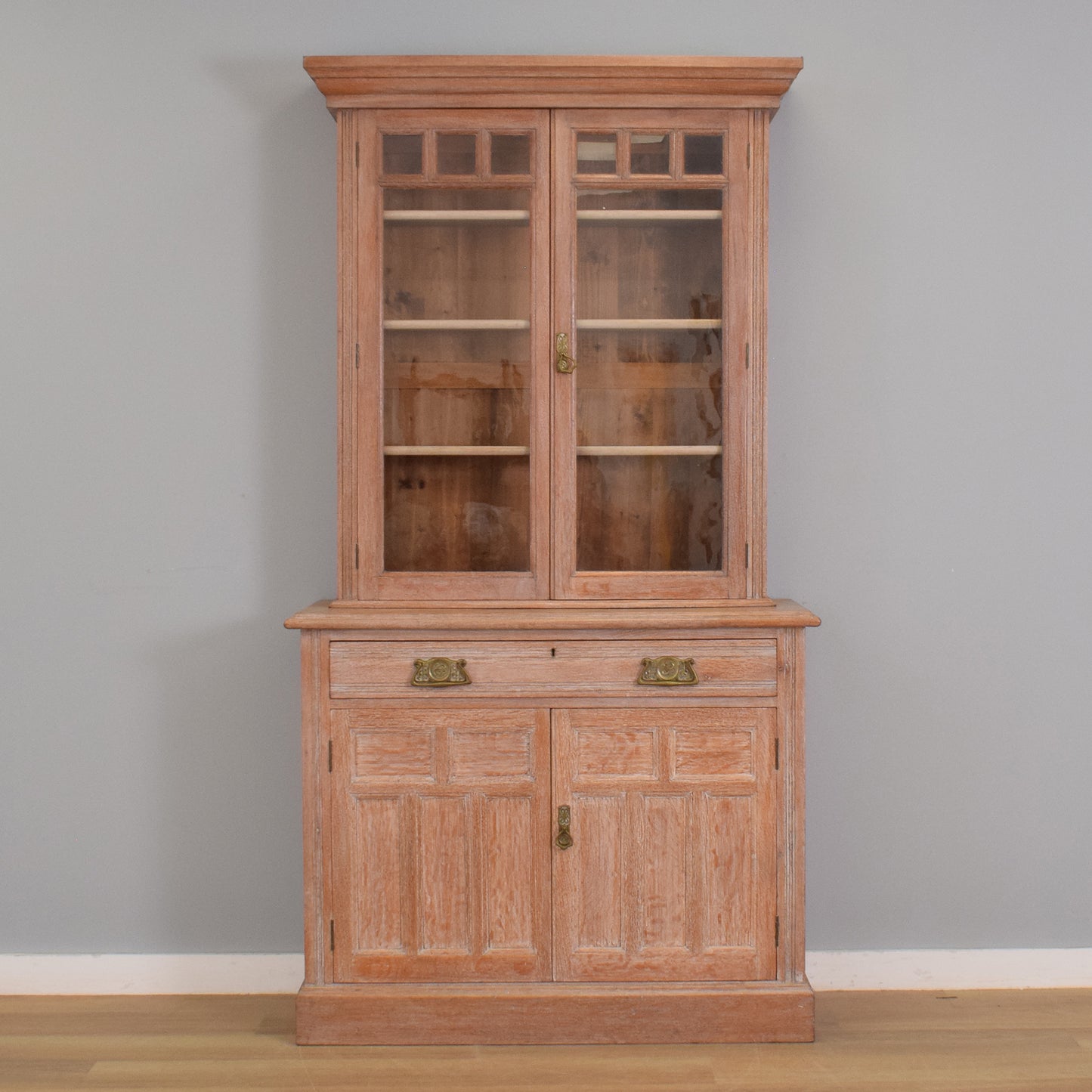 Lime Washed Oak Display Dresser